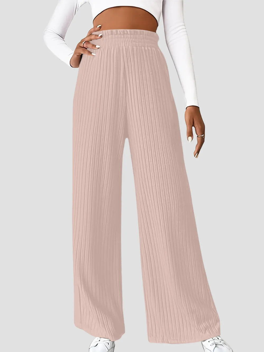 Ribbed High Waist Pants - V.I.P Digital Presence