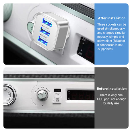 Luminous 3 USB mobile phone charging head with 1/3 expansion port, multi port USB mobile phone charger - V.I.P Digital Presence