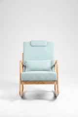 Rocking Chair Upholstered Fabric Rocking Armchair Indoor with High Backrest Glider Chairs and Lumbar Pillow for Living Room - V.I.P Digital Presence
