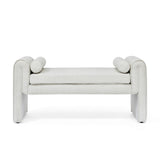 Bedroom storage stool, linen storage stool, large storage space, 50.39 inches white - V.I.P Digital Presence