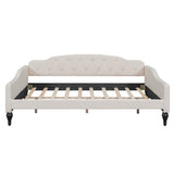 Full Size Upholstered Tufted Daybed Beige - V.I.P Digital Presence