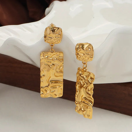 Titanium Steel Textured Geometric Earrings - V.I.P Digital Presence