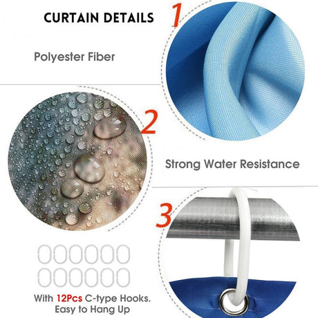 Hot HD Digital Printing Polyester Waterproof Polyester Flower Bathroom Hotel Shower Curtain - V.I.P Digital Presence