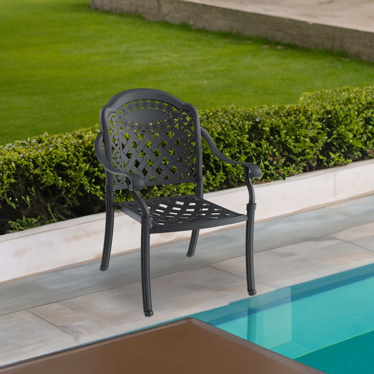 (Cushions In Random Colors)5-Piece Set Of Cast Aluminum Patio Furniture With Cushions - V.I.P Digital Presence