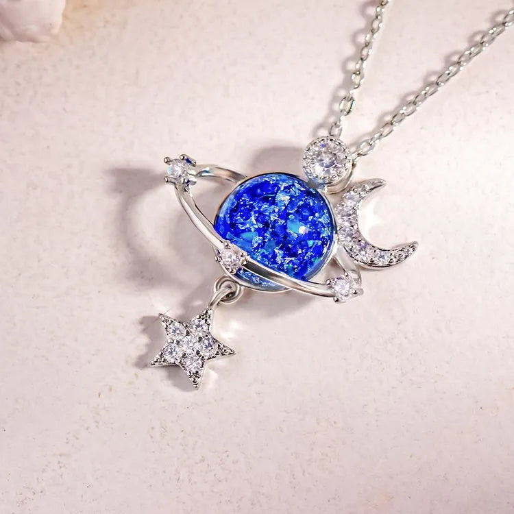 Starry Sky Global Moon Star Set Zircon Necklace Women's Fashion Clavicle Chain - V.I.P Digital Presence