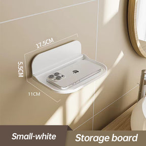 New Foldable Punch - Free Wall - mounted Plastic Floating Shelf for Bathroom and Toilet, Ideal for Towel and Clothes Storage - V.I.P Digital Presence