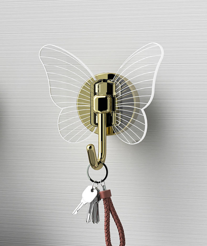 Non perforated butterfly hook three-dimensional foyer clothes hook keychain - V.I.P Digital Presence