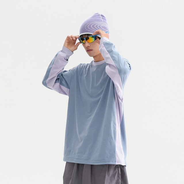 Trendy American Style Loose Long Sleeve T-Shirt for Men and Women, Breathable Quick-Dry Sun Protection with Drawstring Hem Round Neck Top - V.I.P Digital Presence