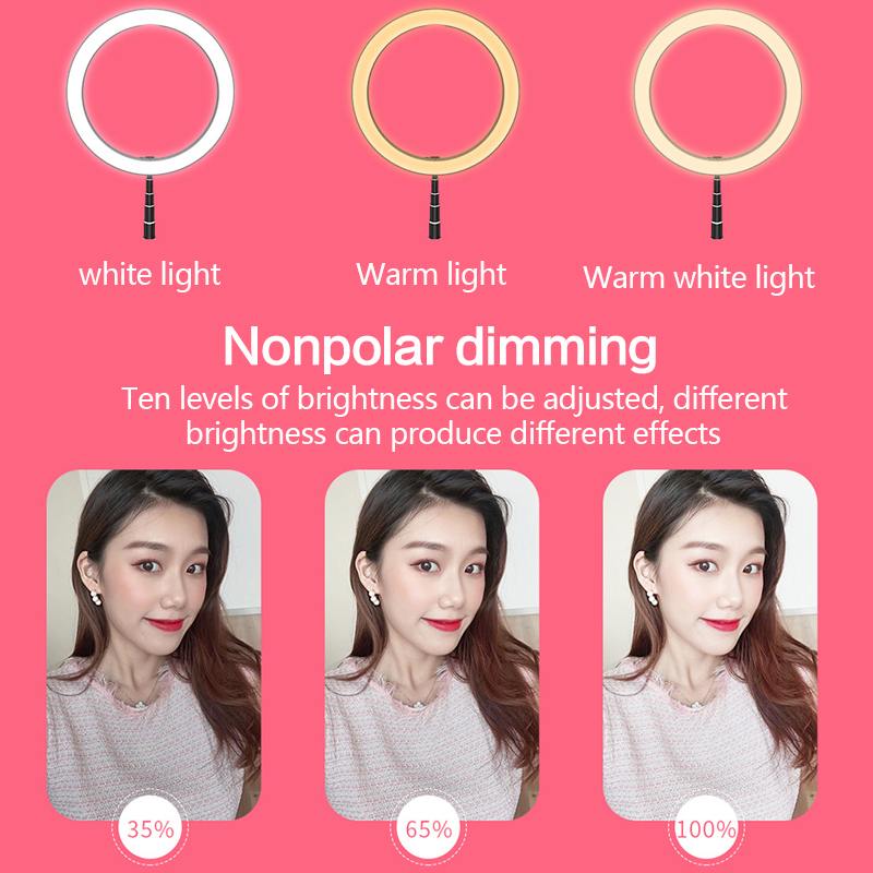 Foldable LED Ring Light Dimmable Selfie USB Ring Video Light with 1.68m Stand For Video Youtube Tiktok Makeup Flash - V.I.P Digital Presence