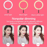 Foldable LED Ring Light Dimmable Selfie USB Ring Video Light with 1.68m Stand For Video Youtube Tiktok Makeup Flash - V.I.P Digital Presence