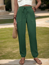 Perfee Textured High Waist Joggers - V.I.P Digital Presence