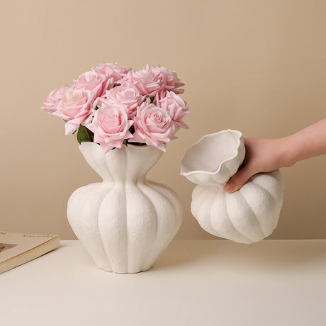 Wabi Sabi Vase White Ornament Living Room Desktop Home Vintage Art Decorative Flower Utensils - V.I.P Digital Presence