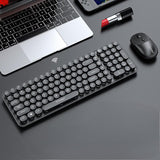 T-WOLF Thunder Wolf TF350 Wireless Keyboard and Mouse Set for Girls, Colorful Punk Retro Mouth Red Round Key Cap - V.I.P Digital Presence