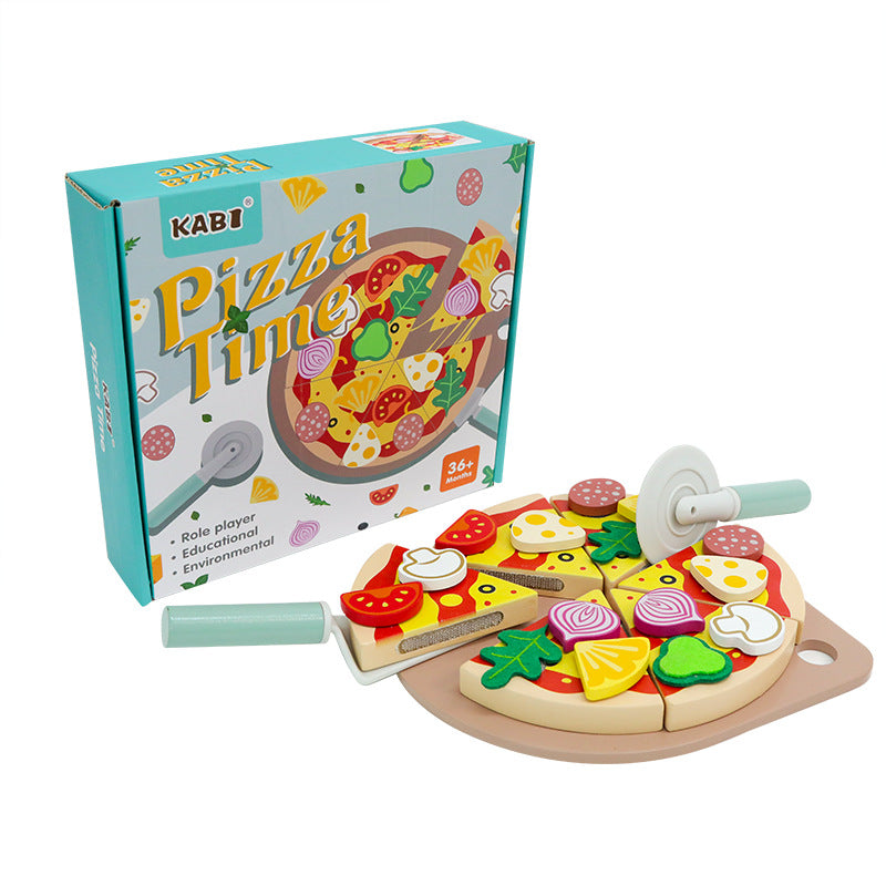 Children's early education puzzle play house simulation pizza fruits and vegetables joyful role-playing kitchen wooden toys - V.I.P Digital Presence