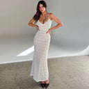 Sexy V-neck Lace Waist-cinching Bodycon Strapless Dress - V.I.P Digital Presence
