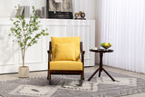 woven fabric Mid Century Modern Accent Chairs Comfy Upholstered Glider Arm Chair with Solid Wood for Living Room Bedroom Balcony - V.I.P Digital Presence