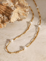 Stainless Steel Pearl Chain Necklace - V.I.P Digital Presence