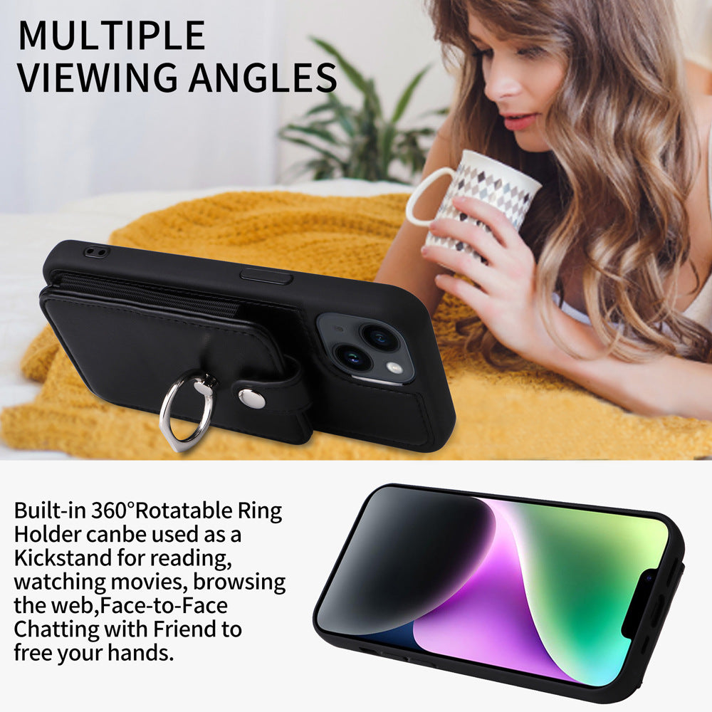 Suitable for iPhone 14 wallet phone case  Apple 13 Promax flip cover protective case accordion card insertion phone leather case - V.I.P Digital Presence