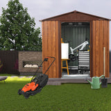 6ft x 6ft Outdoor Metal Storage Shed with Metal Floor Base ,With window - V.I.P Digital Presence
