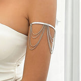 Punk style chain arm bracelet ethnic arm chain with adjustable opening - V.I.P Digital Presence