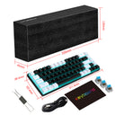 68 keys, 60% keyboard, customized color blocked keycaps, RGB mechanical keyboard, MINI set, plug-in blue axis ice blue disc - V.I.P Digital Presence