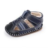 Sandalias de bebé cosidas con suela de goma transpirable y antipatadas para interior. 
