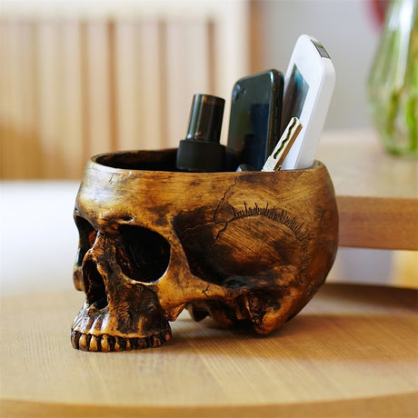 Bronze Skeleton Flower Pot Candy Storage Plate Makeup Brush - V.I.P Digital Presence