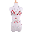 Queen Bling Metal Tassel Details Tank Tops Festival Rave Clothing Summer Sexy Backless Rave Body Chain Beach Tops - V.I.P Digital Presence