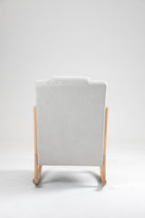 Rocking Chair Upholstered Fabric Rocking Armchair Indoor with High Backrest Glider Chairs and Lumbar Pillow for Living Room - V.I.P Digital Presence