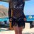 Fringe Cutout Long Sleeve Cover Up - V.I.P Digital Presence
