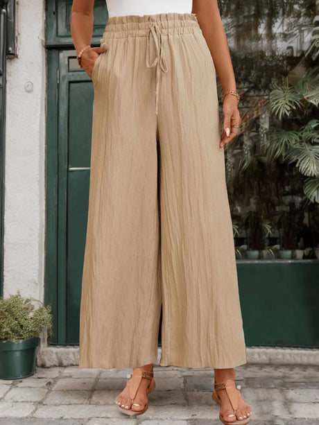 Perfee Frill Wide Leg Pants - V.I.P Digital Presence