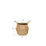 Scandinavian Style Wicker Handbasket Flower Pot Rattan Weave Plant Grass Woven Floor Folding Wicker Basket Weaving - V.I.P Digital Presence