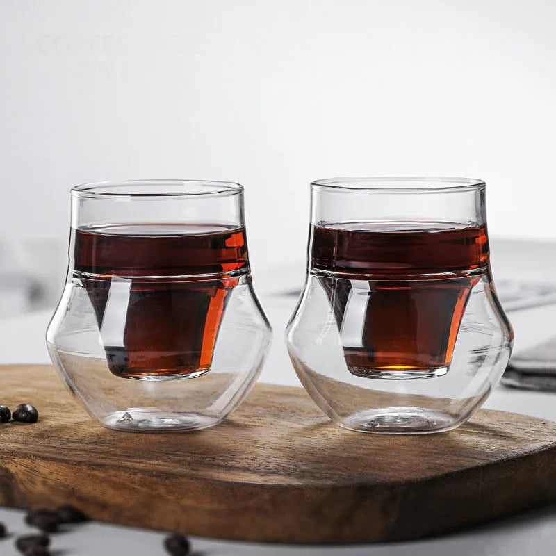 Household Double-Layer Anti-Scalding Hanging Ear Coffee Cup Insulated Milk Mug High Temperature Resistant Glass Tea Cups 120ml - V.I.P Digital Presence