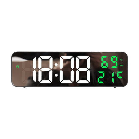 9-Inch Digital Wall Clock: Temp/Humid, Night Mode, Snooze, 12/24H, USB Plug-in LED Alarm Clock - V.I.P Digital Presence