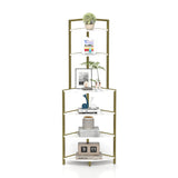 6-story corner open bookshelf, modern bookshelf, wooden frame, independent bookshelf unit, - V.I.P Digital Presence
