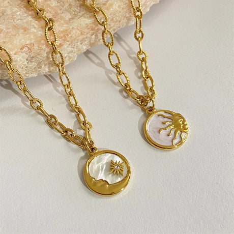 Titanium Steel Sun & Moon Necklace - V.I.P Digital Presence