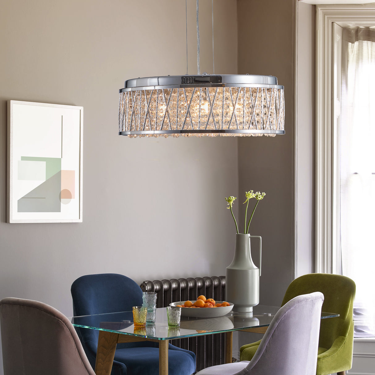 Modern Crystal Pendant 18.9-inch Aluminum+Iron Circular Ceiling Light Embedded Ceiling Fixture - V.I.P Digital Presence