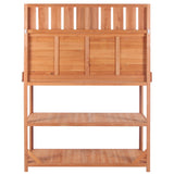 65" Large Wooden Farmhouse Rustic Outdoor Potting Bench Table Garden Potting Bench with 4 Storage Shelves and Side Hook,Natural - V.I.P Digital Presence