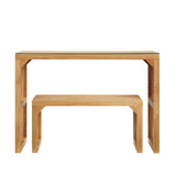 Dining Bench and Table, Pine Indoor Wood Bench for Entryway,Living Room,Kitchen and Bedroom Table (Nature, Long Bench & Table) - V.I.P Digital Presence