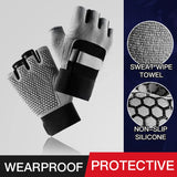 Guantes deportivos de levantamiento de pesas para hombres y mujeres, guantes de medio dedo antideslizantes con absorción de impactos para entrenamiento de ciclismo al aire libre