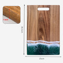 Wood Cutting Board Resin Blue green Wave Pattern - V.I.P Digital Presence