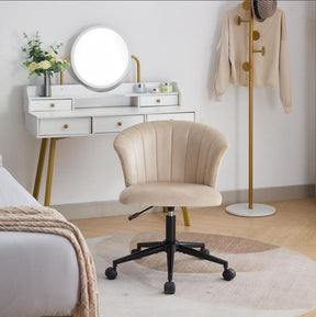 Home Office Chair, Velvet Fabric Swivel Flower Shape Computer Desk Chair for Home Office or Bedroom - V.I.P Digital Presence