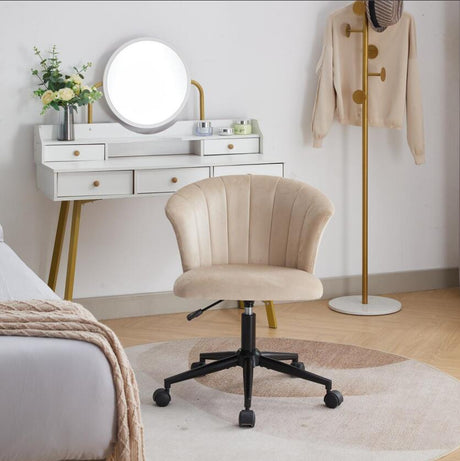 Home Office Chair, Velvet Fabric Swivel Flower Shape Computer Desk Chair for Home Office or Bedroom - V.I.P Digital Presence