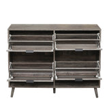 4 Door Shoe Rack, Freestanding Modern Shoe Storage Cabinet, for Entryway - V.I.P Digital Presence