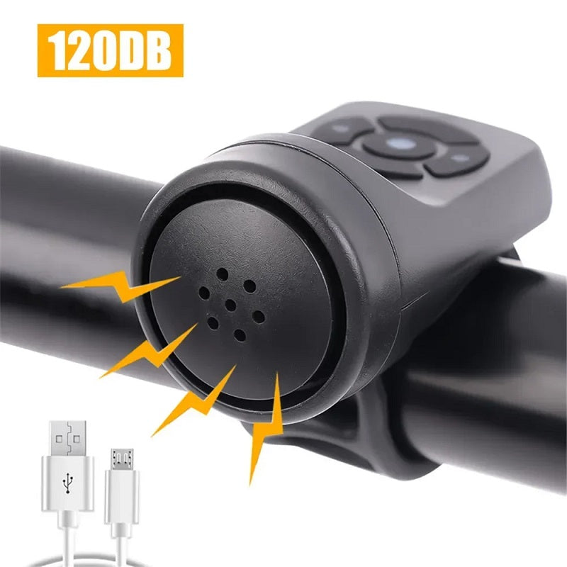 Bicycle Electric Bell Bike USB Charging Horn MTB Mountain Bike Warning Safety Ring Waterproof Bell Cycling Accessories - V.I.P Digital Presence