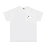 Niche High Street Floral Letter Print Short Sleeve T-Shirt INS Trendy American Summer Men's Casual Crew Neck Half Sleeve - V.I.P Digital Presence