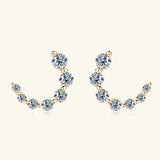 925 Sterling Silver Inlaid Moissanite Stud Earrings - V.I.P Digital Presence