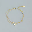 925 Sterling Silver Double Layer Heart-shaped Bracelet  for Women Girl Korean Style Small Fresh Summer Bracelet - V.I.P Digital Presence