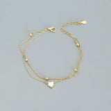 925 Sterling Silver Double Layer Heart-shaped Bracelet  for Women Girl Korean Style Small Fresh Summer Bracelet - V.I.P Digital Presence