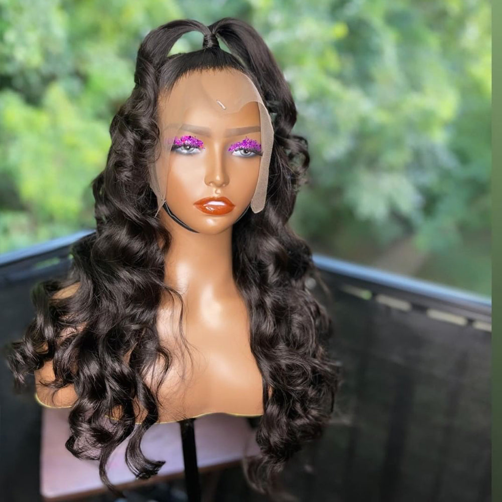 New Women's Chemical Fiber Front Lace Wavy Long Curly Cute Hair Lanting Wig Headgear - V.I.P Digital Presence